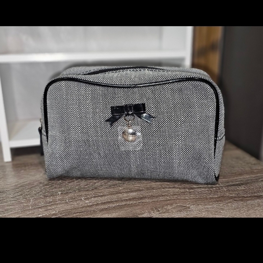 Dior Black and Silver Cosmetic Bag